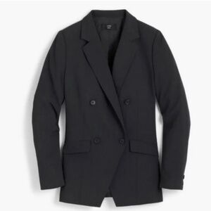 NWOT J Crew 365 Black Double Breasted Blazer 6 Tall Lined French Coat
